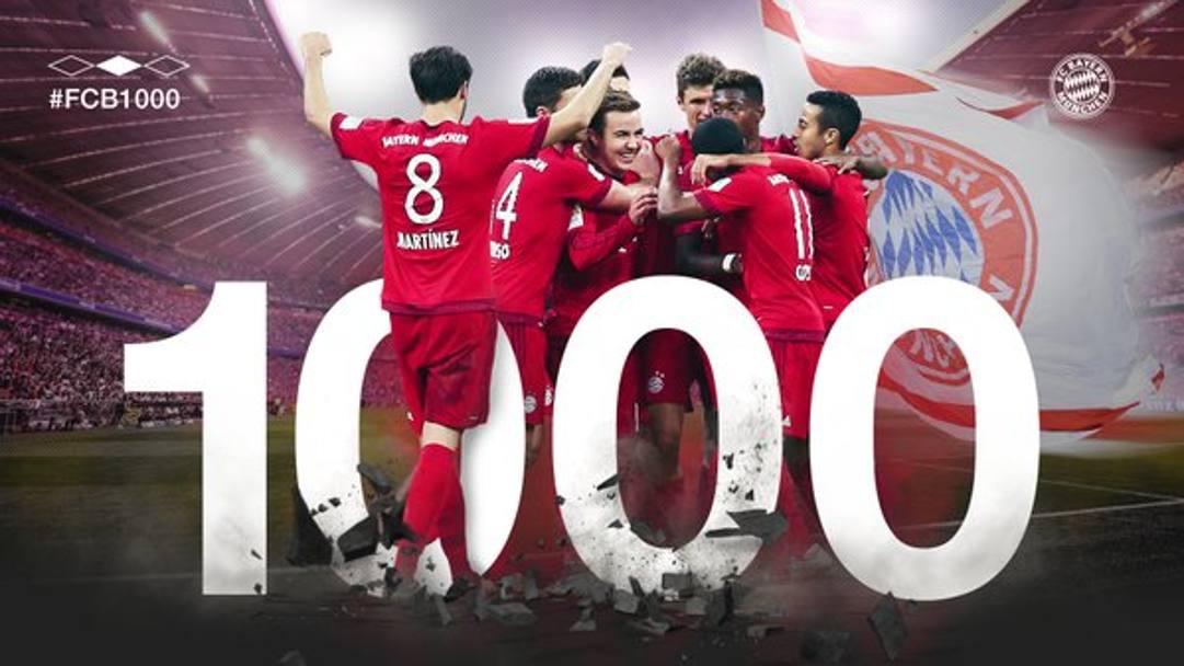 L&#39;immagine utilizzata dal Bayern sui social network per celebrare la vittoria numero 1000